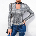 Spake Skin Halter Women Long Sleeve Sexy Body